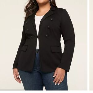 Lane Bryant Black Double-Breasted Blazer